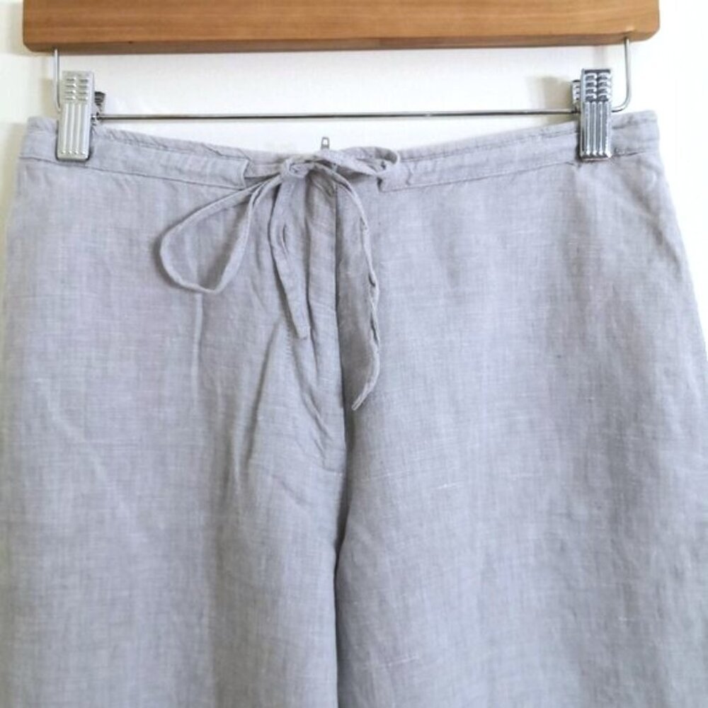 Express 100% Linen Light Gray Drawstring Pants Si… - image 3